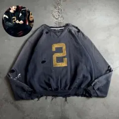 numbering paint grunge常田大希“茄子紺boro“sweatのサムネイル