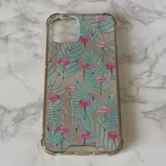 【匿名配送】 iPhone14 ケース　フラミンゴ　ミラー