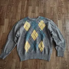 Black & White アーガイル柄セーター L