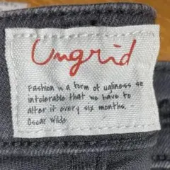 新品未使用　Ungrid スキニーデニム フリンジ裾 ブラック