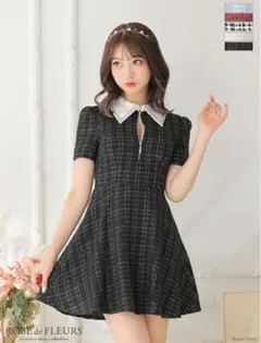 ROBE de FLEURS キャバドレス　ツイードワンピース　ローブドフルール