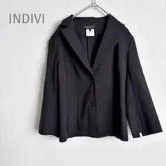 ＊インディヴィ＊ テーラードジャケット (L) ブラック カジュアル 綺麗め