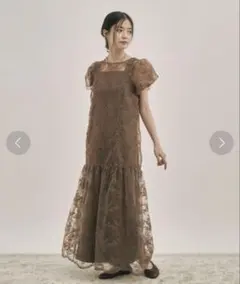 moitytto 花刺繍レイヤーワンピースのサムネイル