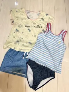 女の子 水着4点セット　160