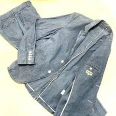 美品 アローズ 洗える セットアップ デニム インディゴ 段返り