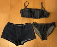 美品　9Mデニム調水着（株シーズン）とパンツ（ICB）のまとめ売り　ネイビー