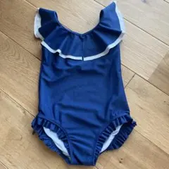 FOインターナショナル　ネイビー フリル付き ワンピース水着