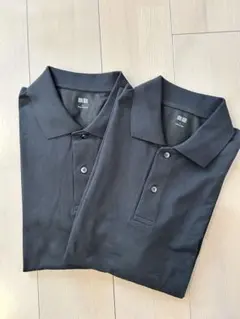 UNIQLO ブラック ポロシャツ L ドライカノコ　2枚