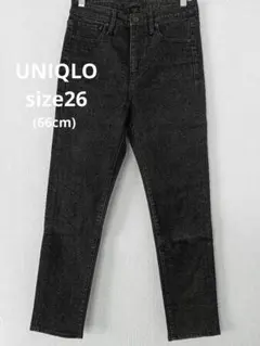 UNIQLO　ユニクロ　色落ち　スキニーデニムパンツ　黒　ブラック　26