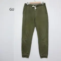 GU スウェットジョガーパンツ M カーキ イージーウエスト