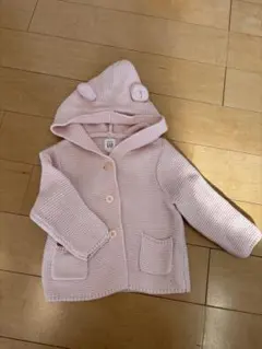 GAP フード付きカーディガン ピンク6-12ヶ月