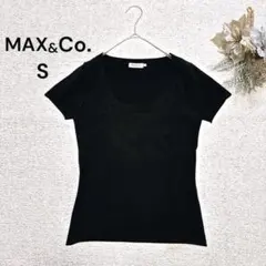 MAX&Co.　半袖ニットカットソー　シンプル　Uネック　伸縮性　極美品　黒　Sのサムネイル