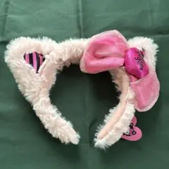 【即日発送】 USJ ユニバ キティーちゃん カチューシャ ファー 黒 ピンク