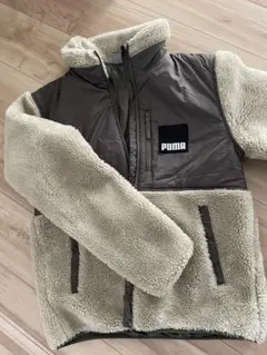 PUMA フリースジャケット メンズMサイズ ベージュ/ブラウン
