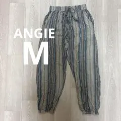 海外古着✨　ANGIE カジュアルパンツ 【M】　ストライプ　ブルー　部屋着