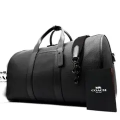 現行・未使用に近い コーチ 2way ベンチュラーバッグ 本革 レザー ロゴ 黒