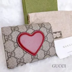 GUCCI グッチ GGスプリーム ハート 二つ折り財布 コンパクトウォレットのサムネイル