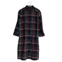 【LAUTREAMONT】チェック柄 ストレート2wayロング シャツワンピース