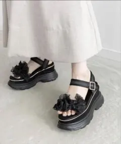 Sheer dot mini ribbon sports sandal M - メルカリ