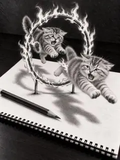 猫 デジタルアート 写真 1枚