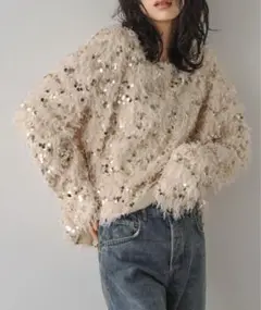 【La-gemme】 フェザースパンコールトップス