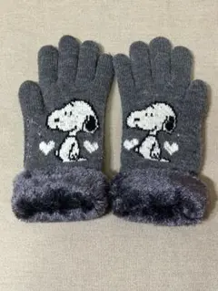 スヌーピー　手袋　グレー　SNOOPY