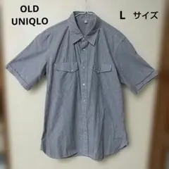 UNIQLO　ユニクロ　半袖 ギンガムチェック シャツ　Lサイズ　ブルー