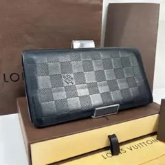 美品 ルイヴィトン ポルトフォイユ ブラザ アンフィニ ブラック 長財布