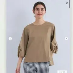 グリーンレーベルリラクシング★タック ボリュームスリーブ ブラウス