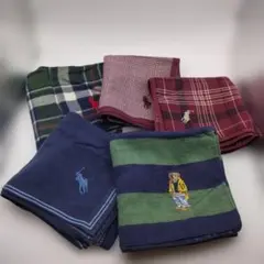 ◆4058 ラルフローレン　ハンカチ5点セット