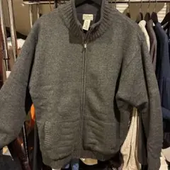 L.L.Bean フルジップ ニット セーター グレー ドライバーズニットのサムネイル