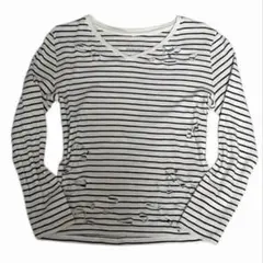 Y2K Black archive punk grunge ダメージ　ボーダー