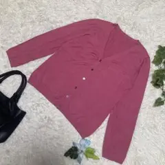 極美品　レリアン　薄手カーディガン　ピンク　シルク　コットン　ナイロン　9 M