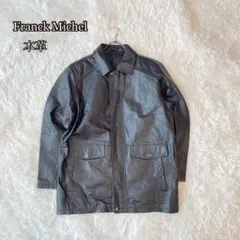 ⚫︎Franck Michel 本革ジャケット（L ）ステンカラー　黒　豚革のサムネイル