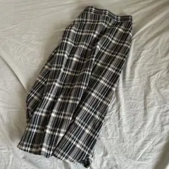 「ロペ　ピクニック」ゴムウエスト　チェック柄 フレアスカート ブラック/ホワイト