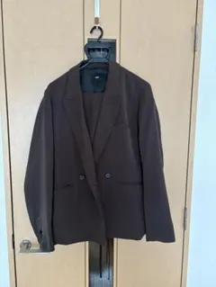 【値下げ】SET UPイージーケアTOROMI ダブルジャケット ワイドパンツ