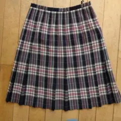 イーストボーイ　ネイビー ピンク チェック プリーツスカート　サイズ9