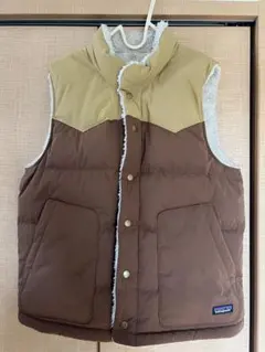 23モデル　patagonia リバーシブルダウンベスト　 ブラウン/ベージュ