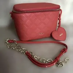 furfur マイクロキルティングバニティバッグ 赤