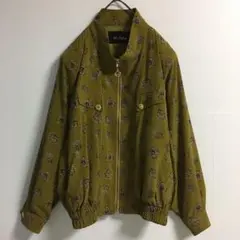 日本製 90s ブローチ柄 ハイネック フルジップジャケット レトロ 古着女子のサムネイル