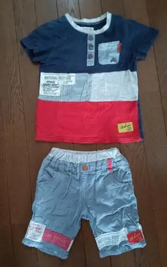 キムラタン ボブソン 110サイズ綿100%半袖Tシャツ&ズボンのセット