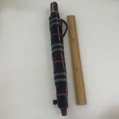 折りたたみ傘 ネイビーとグレーのチェック柄