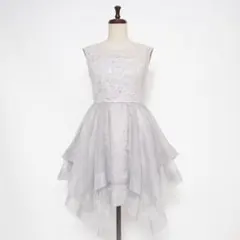 美品 リリーブラウン ランダムフレアーワンピース ブルー サイズ0*ED814