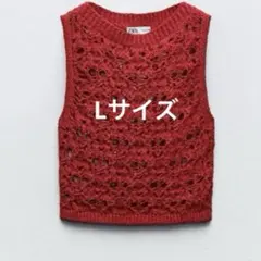 ZARAノースリーブニット 赤