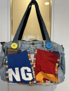 デニムパッチワークバッグ