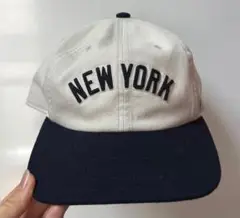 NEW YORK ベースボールキャップ アイボリー/ネイビー