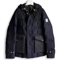 美品 モンクレール ガムブルー ウールダウンジャケット 0 ネイビー