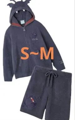 ジェラピケ　ドラクエ　パウダードラキーパーカ&ハーフパンツセット S〜M