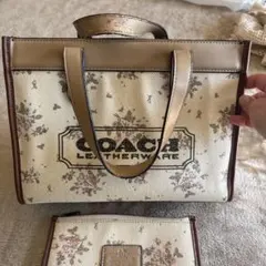 COACH 花柄 トートバッグ ポーチ付き