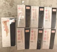 新品 日本製 ロークルーソックス ハイソックス23～25cm ブラック7点セット